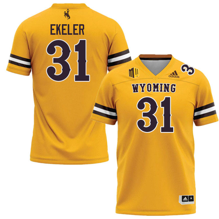 Wyoming Cowboys #31 Wyett Ekeler College Football Jerseys,Uniforms-Gold